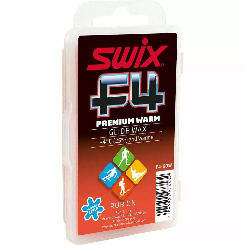 Swix F4 Fluoro Free Glide Wax 60g W Cork 1 Swix F4 Fluoro Free Glide Wax 60g W Cork